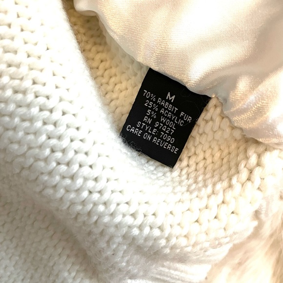 Dolce Cabo Ivory Rabbit Fur Sweater - Picture 4 of 8